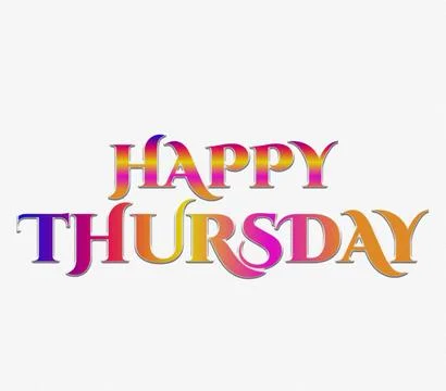 3D rendering lettering on white background day of the week, HAPPY THURSDAY 库存插图