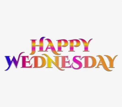 3D rendering lettering on white background day of the week, HAPPY WEDNESDAY 스톡 일러스트