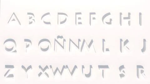3d rendering letters in white color Stock Illustration