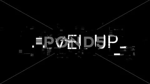 3D rendering level up text with screen effects of technological glitches 库存插图