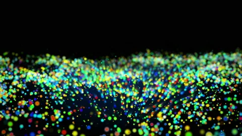 3D rendering Light abstract digital multicolor particles wave on background Vidéo 201590105