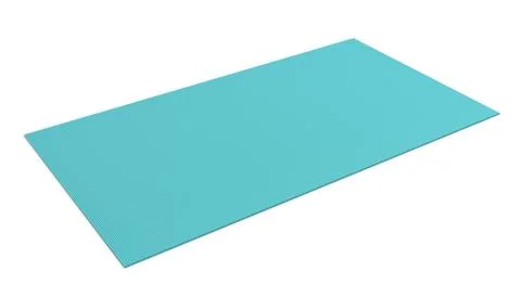 3d rendering of light blue rubber yoga mat for exercise isolated on white Illustration