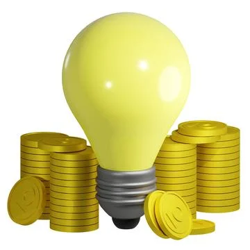 3D rendering of Light bulb highly paid creative specialist, employee of com.. Stock-Illustration