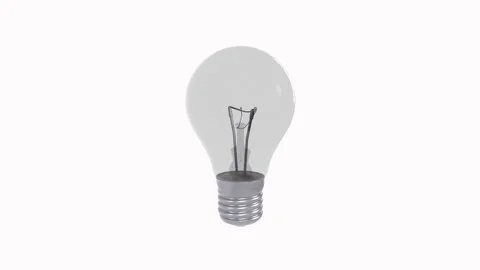 3D rendering of a light bulb in simple design and clear details Stock-Footage 303594840