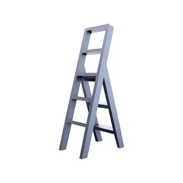 3D rendering Light folding ladder on white background. 3D rendering folding 스톡 일러스트