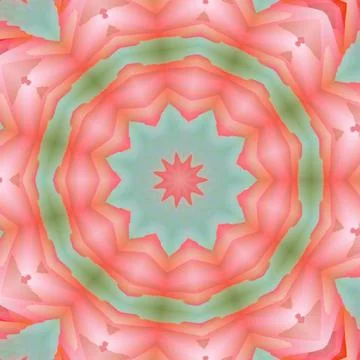 3D rendering of a light kaleidoscope pattern with layered floral elements Illustrazione stock