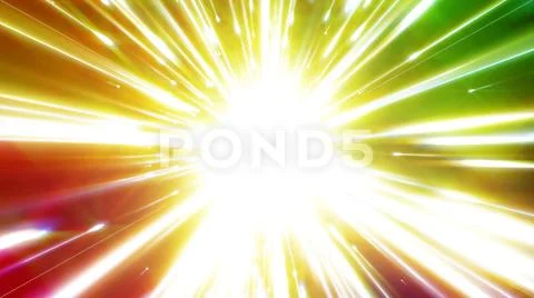 3D rendering light tunnel. Bright lines quickly move away from us Stock Illustration