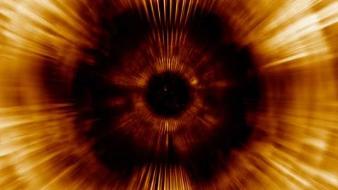 3D rendering light tunnel. Bright lines quickly move away from us Stock Illustration