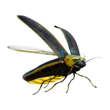 3D Rendering Lightning Bug on White Stock Illustration