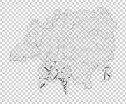 3D rendering as a line drawing of a biological molecule. Stock Illustration