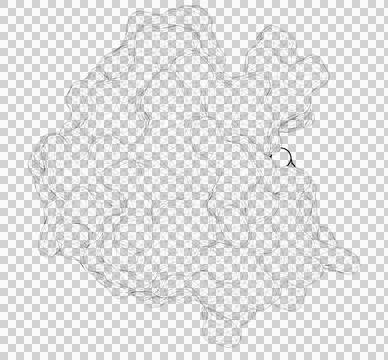 3D rendering as a line drawing of a biological molecule. Stock Illustration