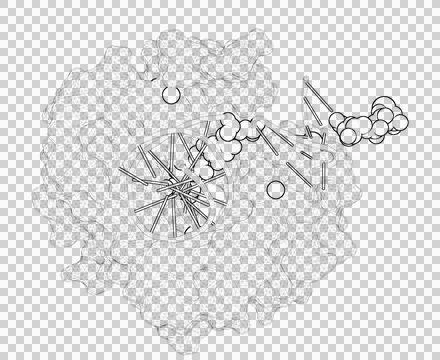 3D rendering as a line drawing of a biological molecule. Stock Illustration