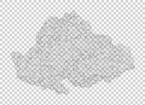 3D rendering as a line drawing of a biological molecule. Stock Illustration