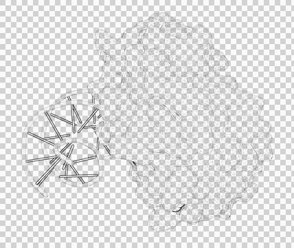 3D rendering as a line drawing of a biological molecule. Stock Illustration