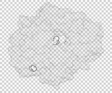 3D rendering as a line drawing of a biological molecule. Stock Illustration