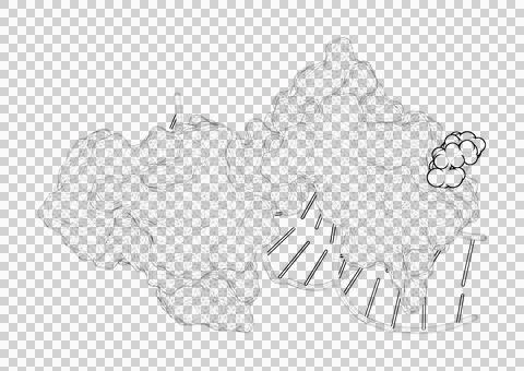 3D rendering as a line drawing of a biological molecule. Stock Illustration