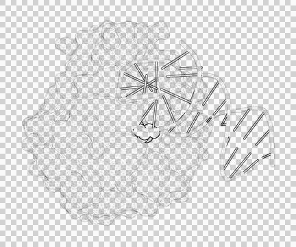 3D rendering as a line drawing of a biological molecule. Stock Illustration