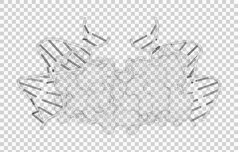 3D rendering as a line drawing of a biological molecule. Stock Illustration