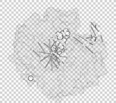 3D rendering as a line drawing of a biological molecule. Stock Illustration