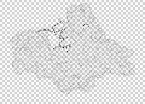 3D rendering as a line drawing of a biological molecule. Stock Illustration