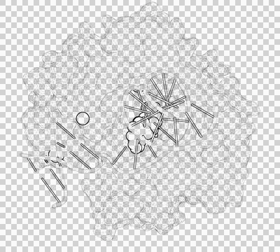 3D rendering as a line drawing of a biological molecule. Stock Illustration