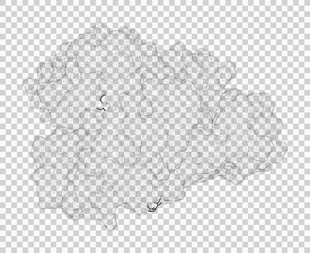3D rendering as a line drawing of a biological molecule. Stock Illustration