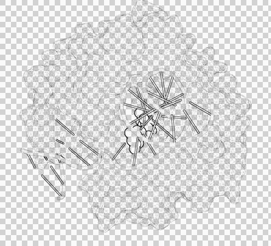 3D rendering as a line drawing of a biological molecule. Stock Illustration