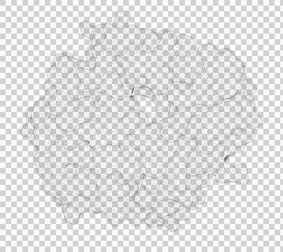 3D rendering as a line drawing of a biological molecule. Stock Illustration