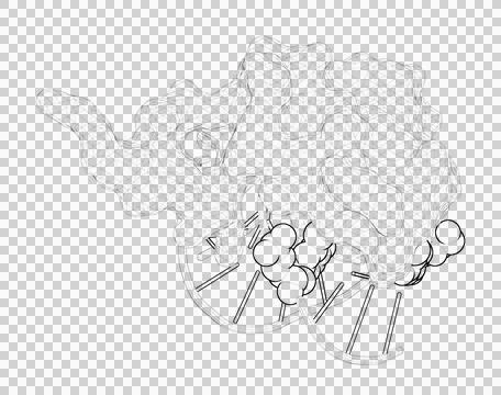 3D rendering as a line drawing of a biological molecule. Stock Illustration