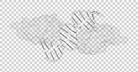 3D rendering as a line drawing of a biological molecule. Stock Illustration