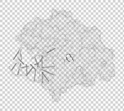 3D rendering as a line drawing of a biological molecule. Stock Illustration