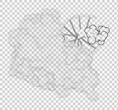 3D rendering as a line drawing of a biological molecule. Stock Illustration