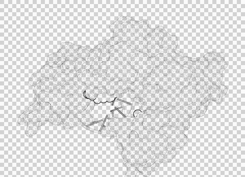 3D rendering as a line drawing of a biological molecule. Stock Illustration