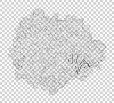 3D rendering as a line drawing of a biological molecule. Stock Illustration