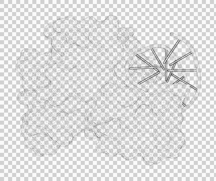 3D rendering as a line drawing of a biological molecule. Stock Illustration