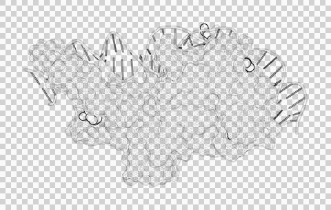 3D rendering as a line drawing of a biological molecule. Stock Illustration