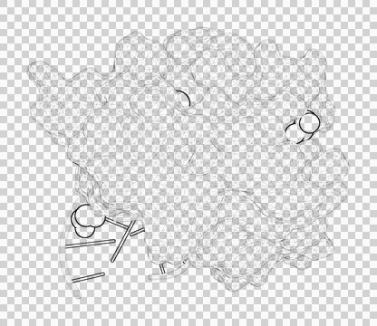 3D rendering as a line drawing of a biological molecule. Stock Illustration