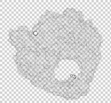 3D rendering as a line drawing of a biological molecule. Stock Illustration