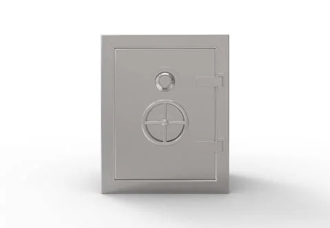 3d rendering line drawing of a safe vault isolated in white background. 3d... Foto stock