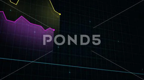 3D rendering of a line graph of a digital income chart Illustration ...