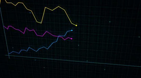 3D rendering of a line graph of a digital income chart Stock Illustration