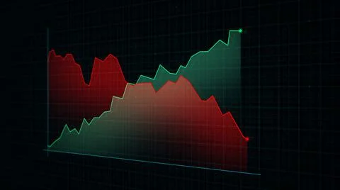 3D rendering of a line graph of a digital income chart Stock-Illustration