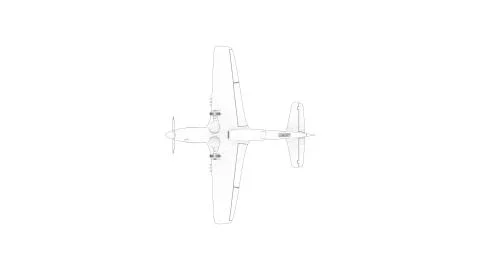 3d rendering line illustration of a world war 2 fighter plane Stock Illustration