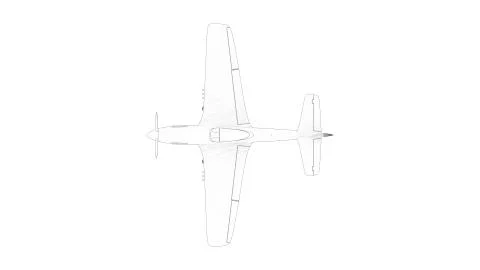3d rendering line illustration of a world war 2 fighter plane Stock Illustration