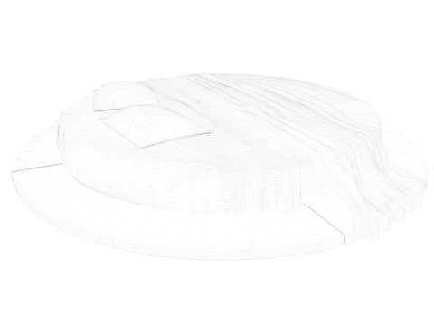 3d rendering of a lined bed on a white background Stock Illustration