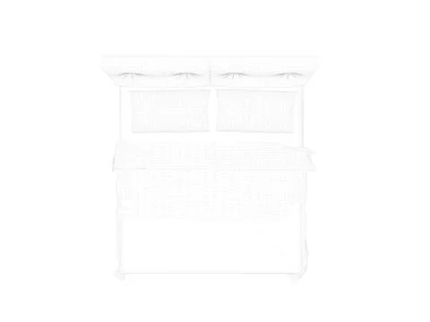 3d rendering of a lined bed on a white background Stock Illustration