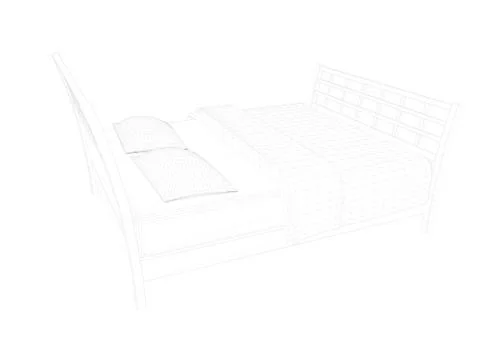 3d rendering of a lined bed on a white background Stock Illustration