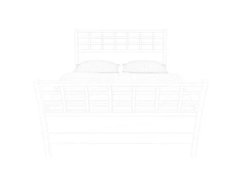 3d rendering of a lined bed on a white background Stock Illustration