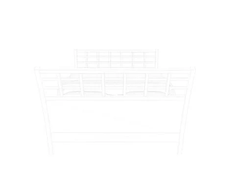 3d rendering of a lined bed on a white background Stock Illustration