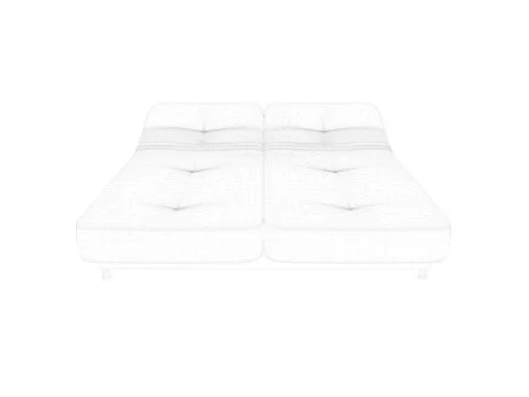 3d rendering of a lined bed on a white background Stock Illustration